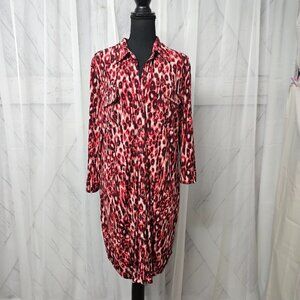 Leopard Print Red Dress